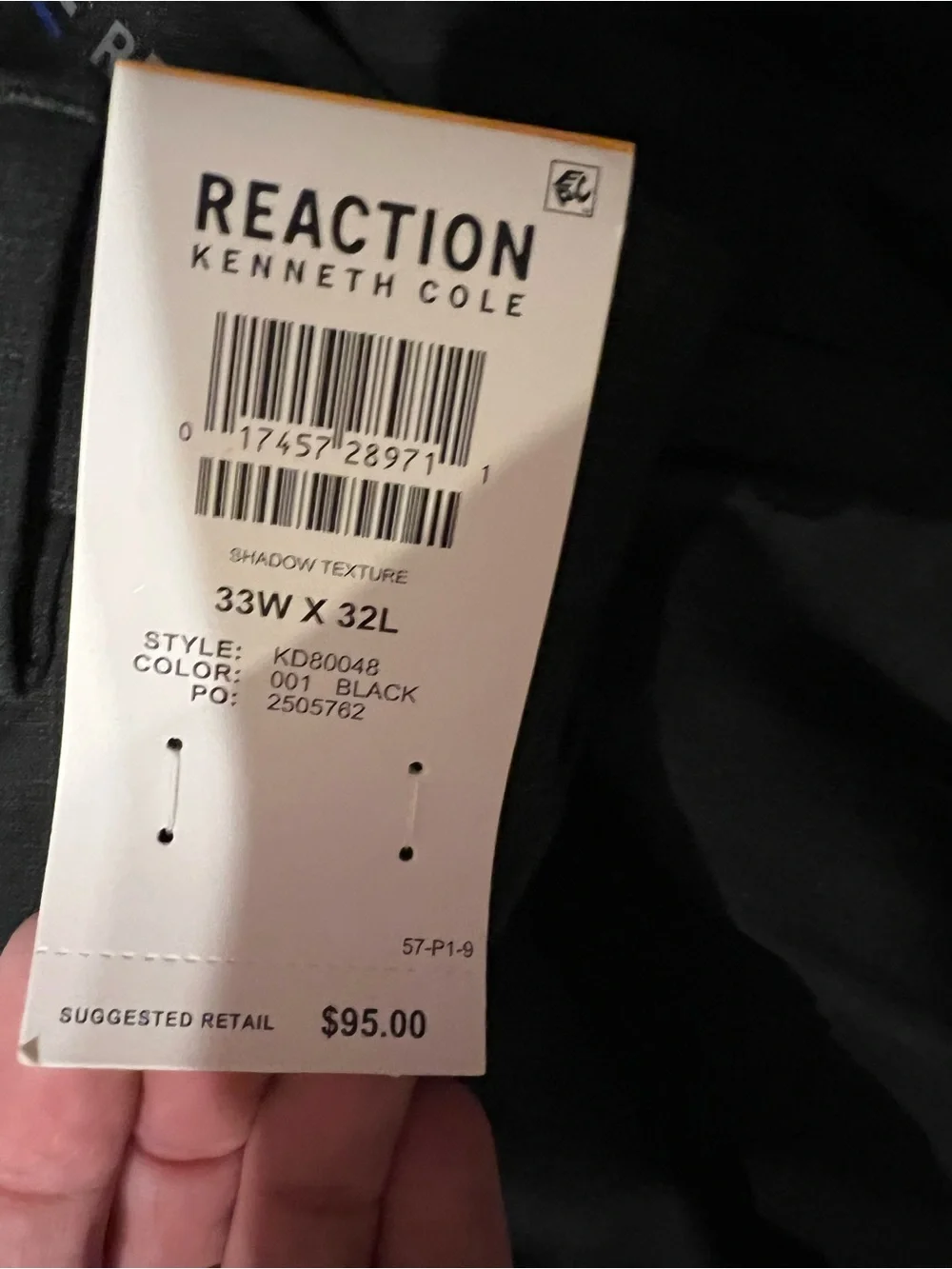 Kenneth Cole Slim Black Dress Pants